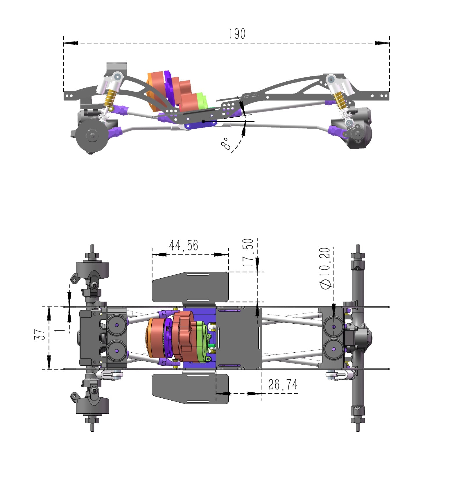 SCX24 Gladiator LCG TC4 Titanium Frame Chassis installation