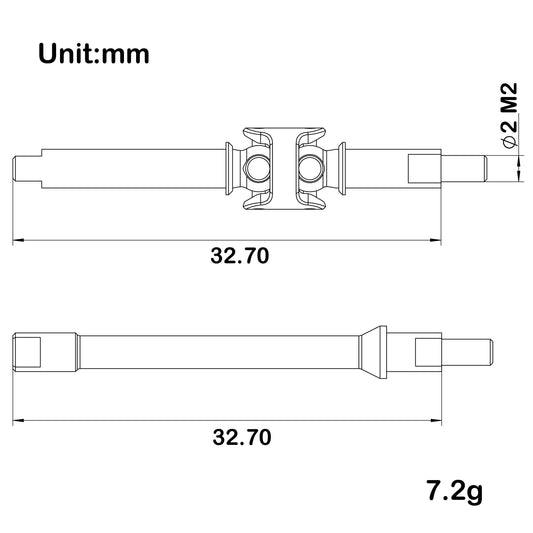 SCX30 Isokinetic 3-section CVD Shafts Size