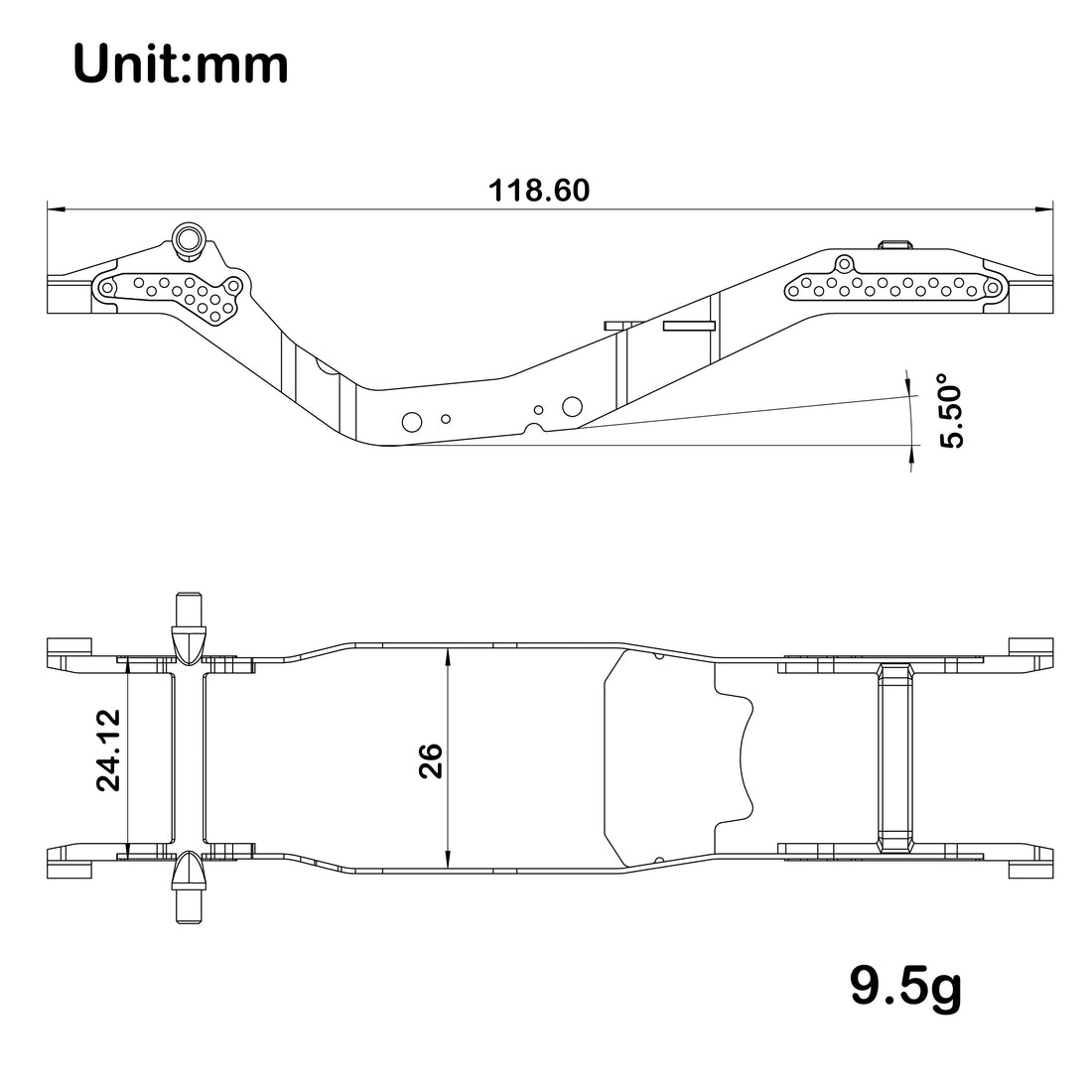 SCX30 LCG Chassis Titanium Frame