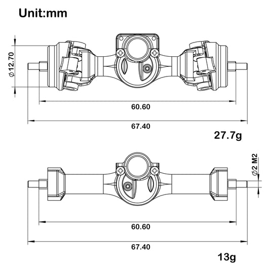 SCX30 Straight Axles with Universal CVD Shafts Size