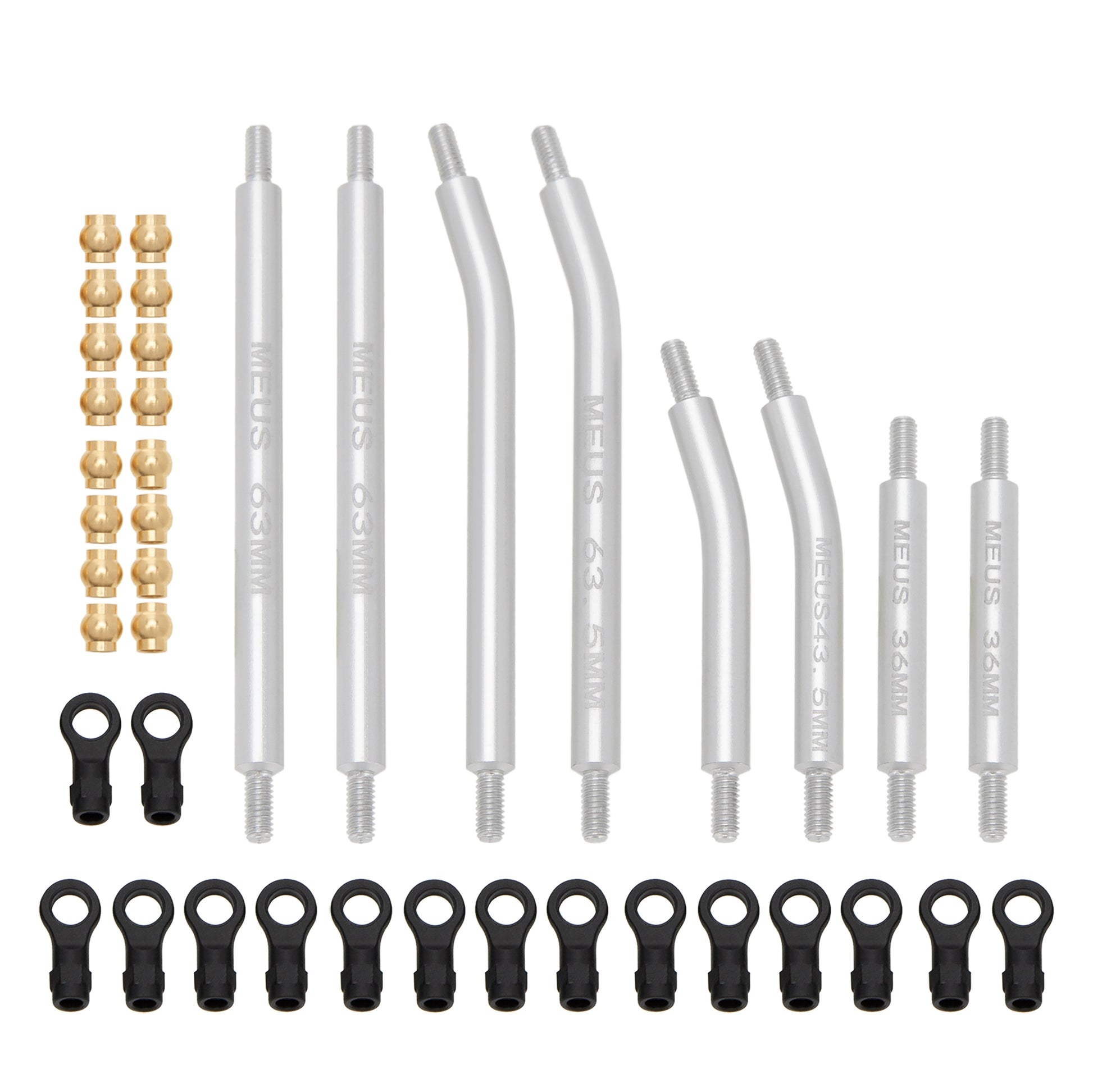 Silver aluminum Chassis Links for TRX4M High Trail K10 F150
