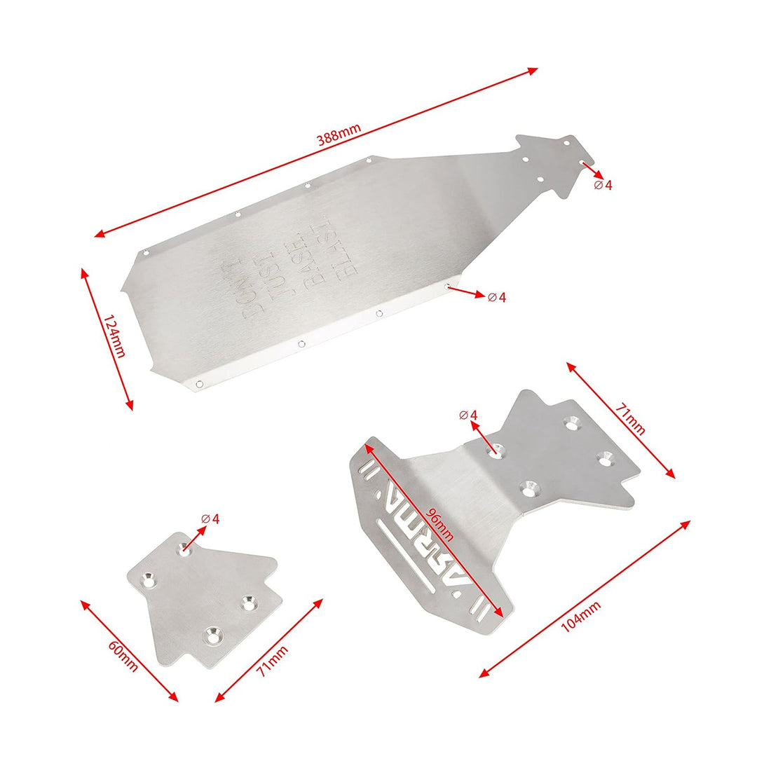 Stainless Steel Chassis Armor Kit for ARRMA Kraton