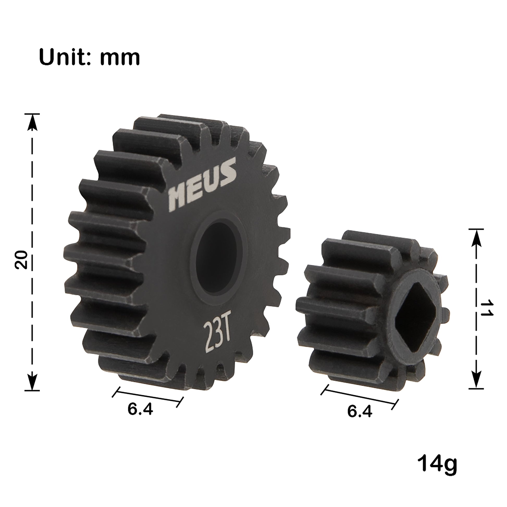 Steel 12-23T as stock portal gears size