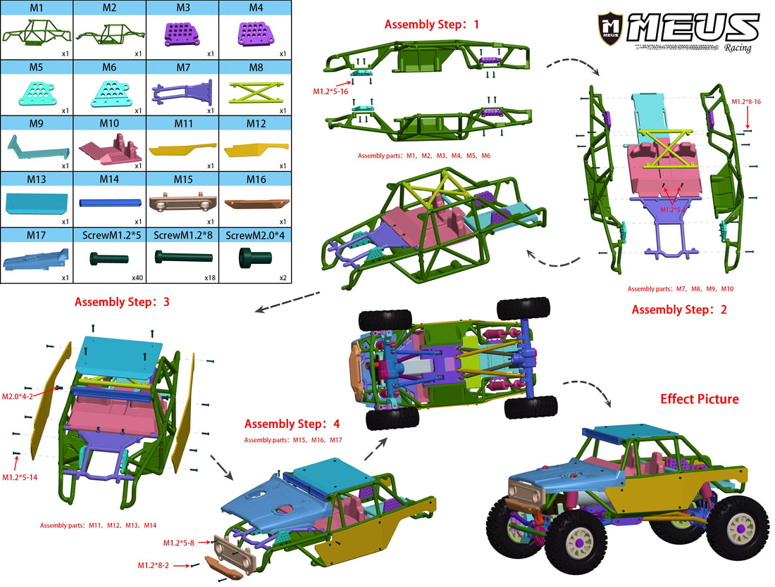 MEUS Racing 1/18 TRX4M ripper Nylon