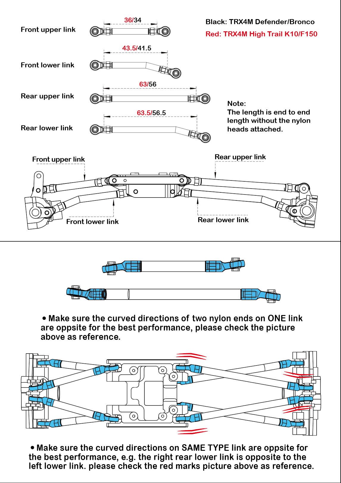 TRX4M Chassis links installation