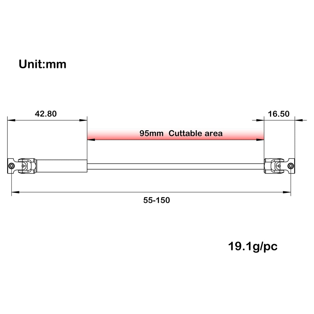 Silver TRX4M Cuttable Drive Shafts