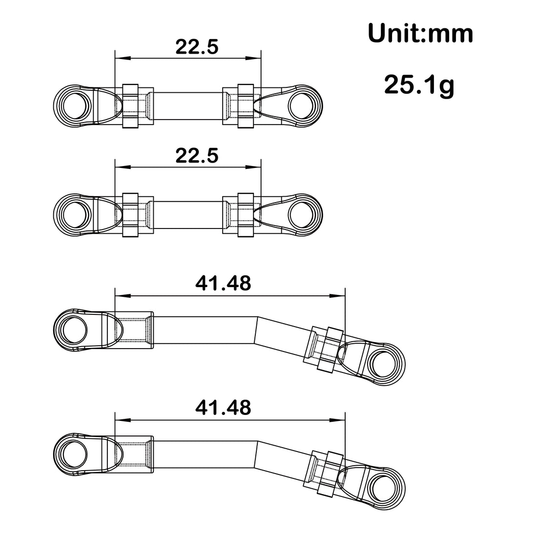 Aluminum AX24 High Clearance Chassis & Steering Links 