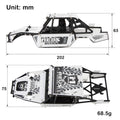 White SCX24 Mantis Roll Cage Chassis Body Shell Size