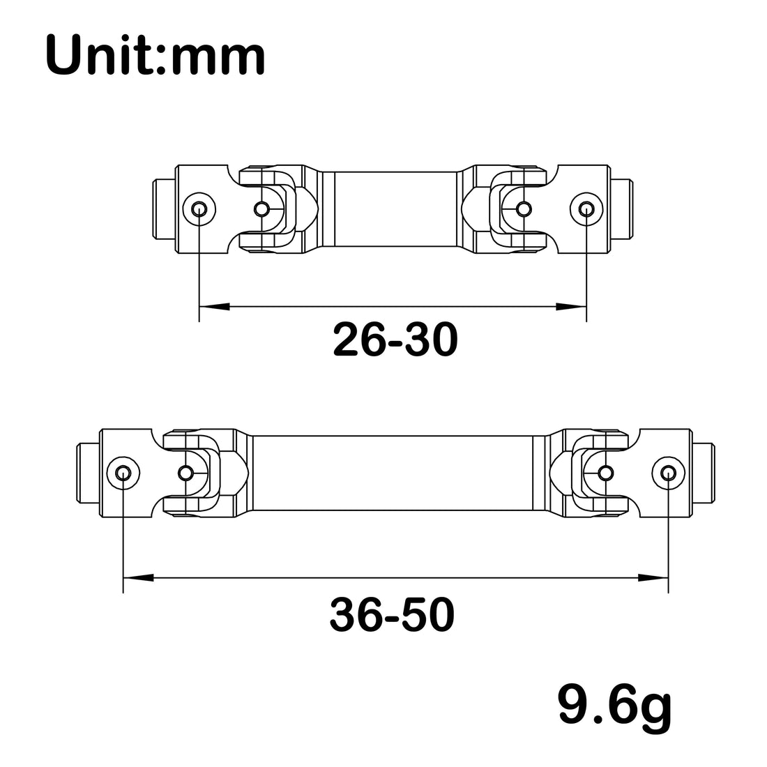 MEUS Racing SCX30 Driveshaft Metal Front Rear Drive Shafts for 1/30 Axial SCX30 RC Crawler Upgrades