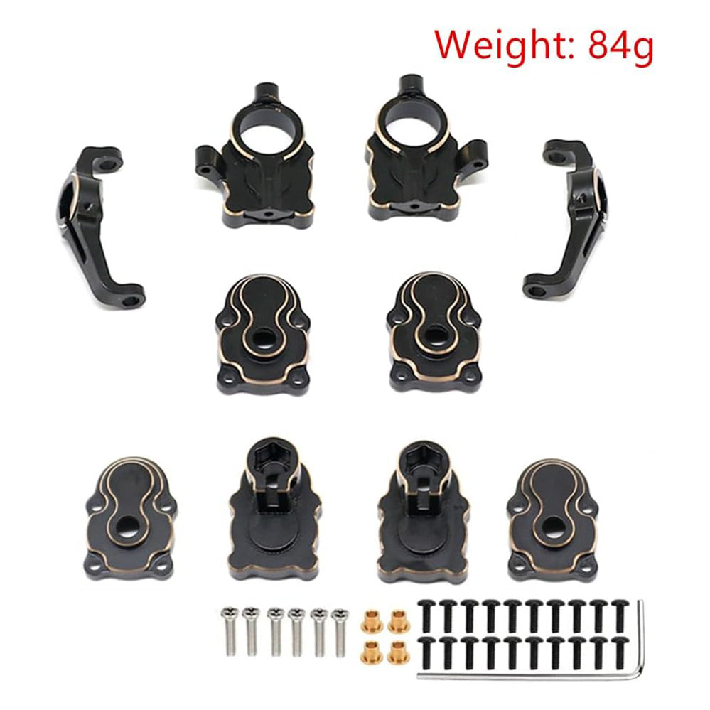Brass Portal Housing Cover Set For FMS FCX24 RC Crawler - Front & Rear Upgrades | Lowers Center Of Gravity - View #13