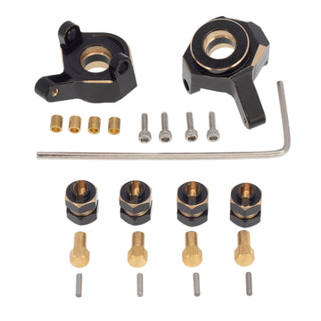 SCX24 Brass Steering Knuckles and Widened Wheel Hex Connector 